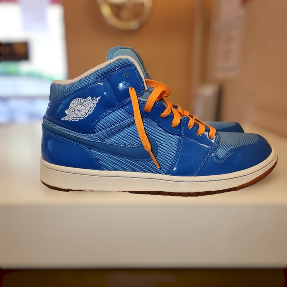 NIKE JORDAN 1 RETRO PHAT YEAR OF THE DRAGON MID ITALY BLUE VIVID ORANGE MENS 13 - Picture 3 of 14